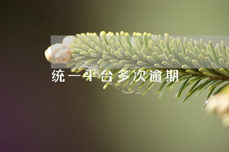 统一平台多次逾期 统一平台多次逾期