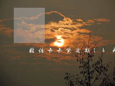 维信卡卡贷逾期16天 维信卡卡贷逾期16天