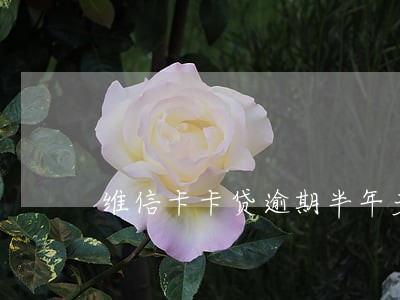 维信卡卡贷逾期半年多 维信卡卡贷逾期半年多
