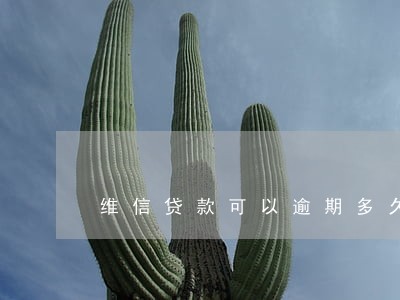 维信贷款可以逾期多久 维信贷款可以逾期多久