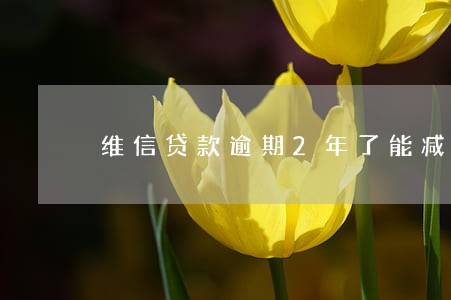 维信贷款逾期2年了能减免吗 维信贷款逾期2年了能减免吗