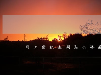 网上借款逾期怎么爆通讯录 网上借款逾期怎么爆通讯录