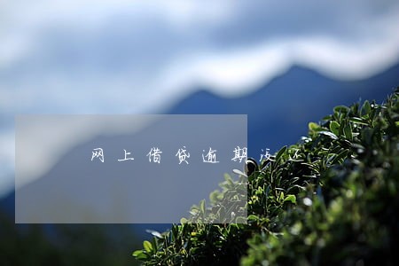 网上借贷逾期没还 网上借贷逾期没还