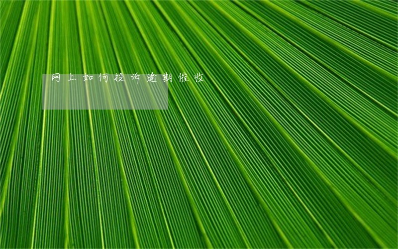 网上如何投诉逾期催收 网上如何投诉逾期催收