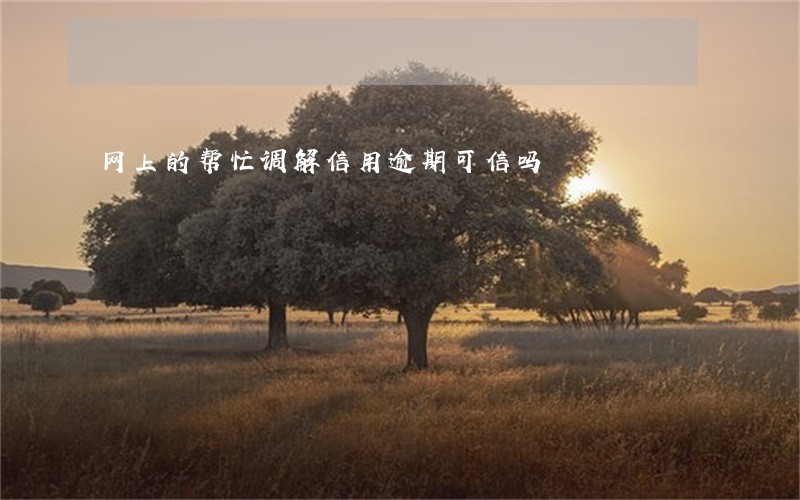 网上的帮忙调解信用逾期可信吗 网上的帮忙调解信用逾期可信吗