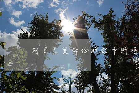 网上立案诉讼时效中断吗