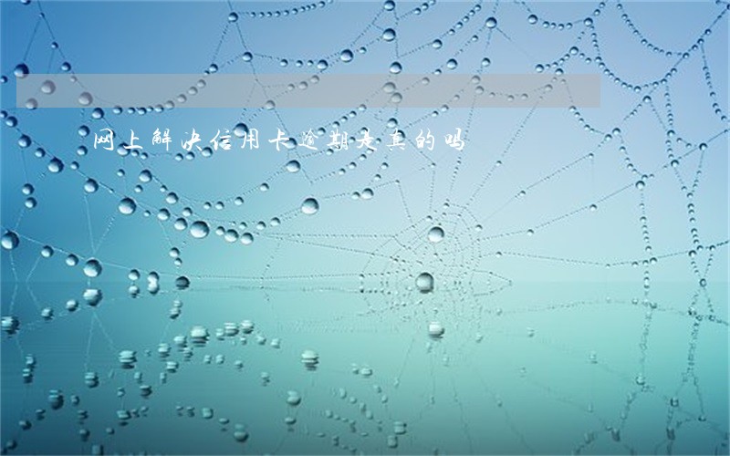 网上解决信用卡逾期是真的吗