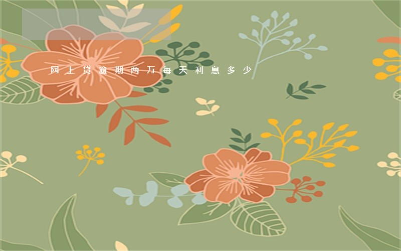 网上贷逾期两万每天利息多少 网上贷逾期两万每天利息多少