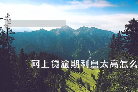网上贷逾期利息太高怎么办 网上贷逾期利息太高怎么办