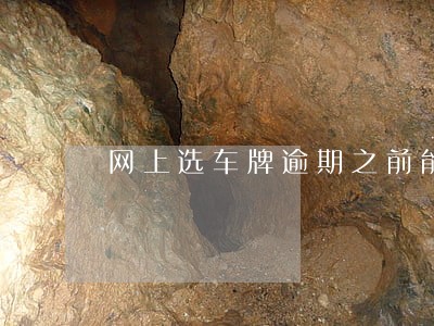 网上选车牌逾期之前能重选吗 网上选车牌逾期之前能重选吗