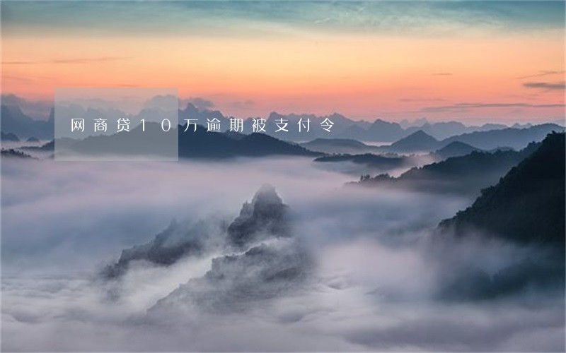 网商贷10万逾期被支付令 网商贷10万逾期被支付令