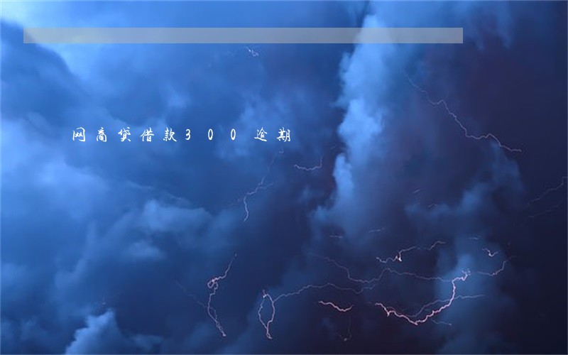 网商贷借款300逾期 网商贷借款300逾期