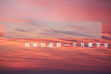 网商贷逾期一个月要求全还 网商贷逾期一个月要求全还
