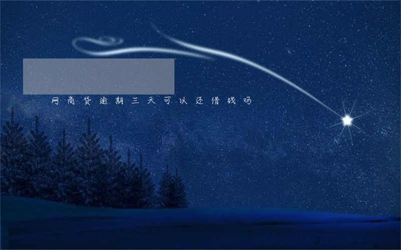 网商贷逾期三天可以还借钱吗 网商贷逾期三天可以还借钱吗