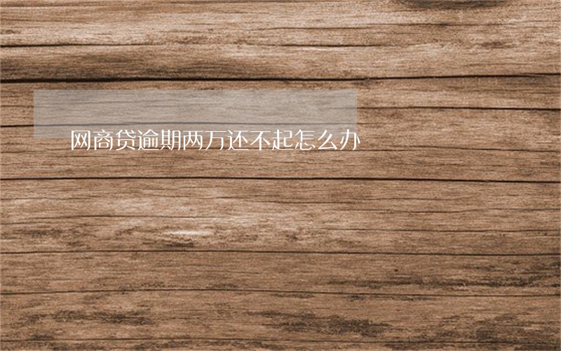 网商贷逾期两万还不起怎么办 网商贷逾期两万还不起怎么办