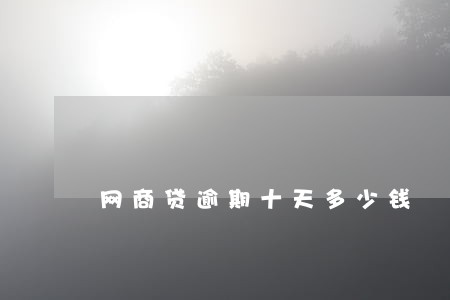 网商贷逾期十天多少钱 网商贷逾期十天多少钱