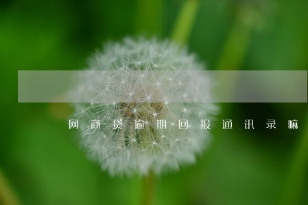 网商贷逾期回报通讯录嘛 网商贷逾期回报通讯录嘛