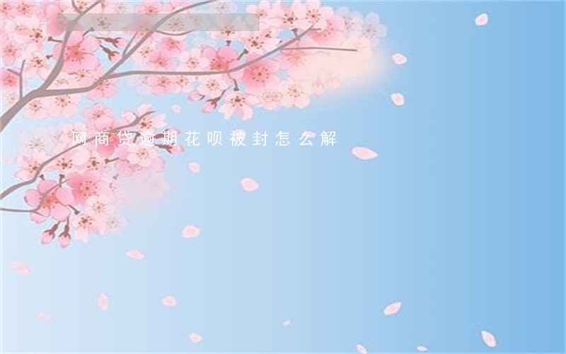 网商贷逾期花呗被封怎么解 网商贷逾期花呗被封怎么解