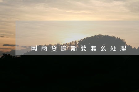 网商贷逾期要怎么处理 网商贷逾期要怎么处理