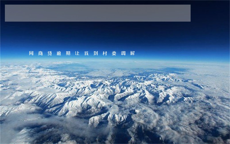 网商贷逾期让我到村委调解 网商贷逾期让我到村委调解