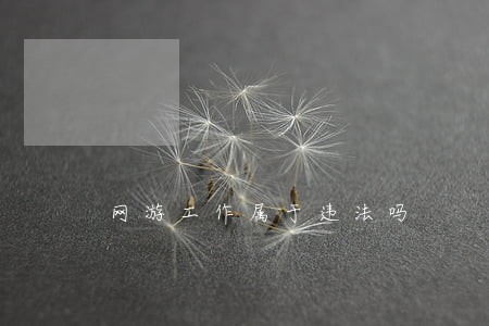 网游工作属于违法吗 网游工作属于违法吗