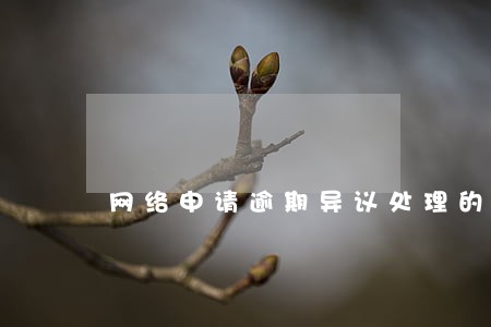 网络申请逾期异议处理的理由 网络申请逾期异议处理的理由