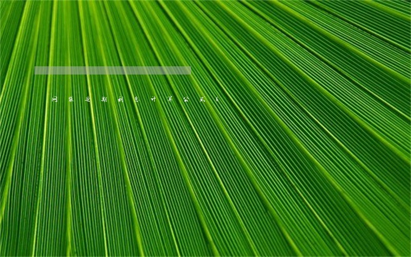 网袋逾期利息计算公式6 网袋逾期利息计算公式6