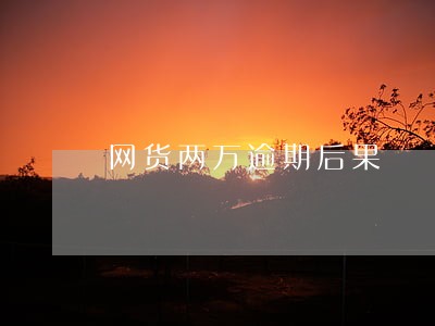网货两万逾期后果 网货两万逾期后果