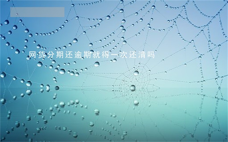 网货分期还逾期就得一次还清吗 网货分期还逾期就得一次还清吗
