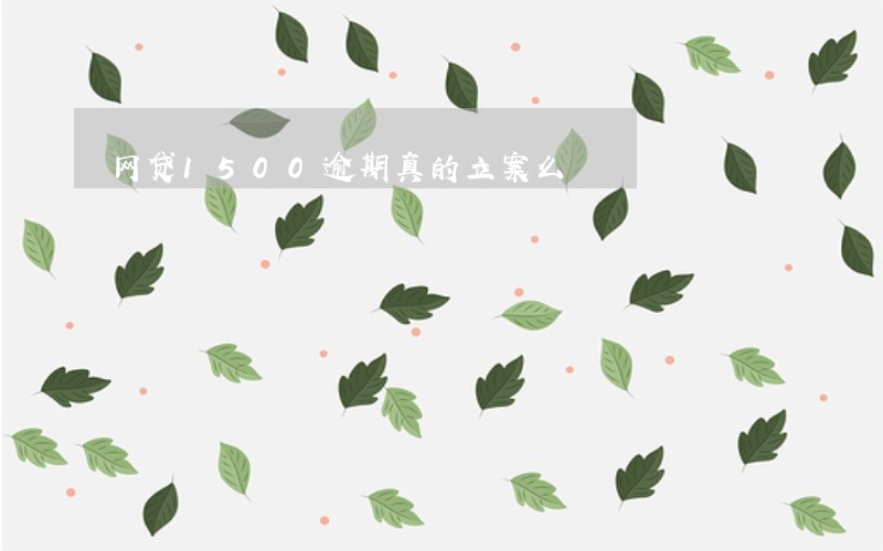 网贷1500逾期真的立案么 网贷1500逾期真的立案么