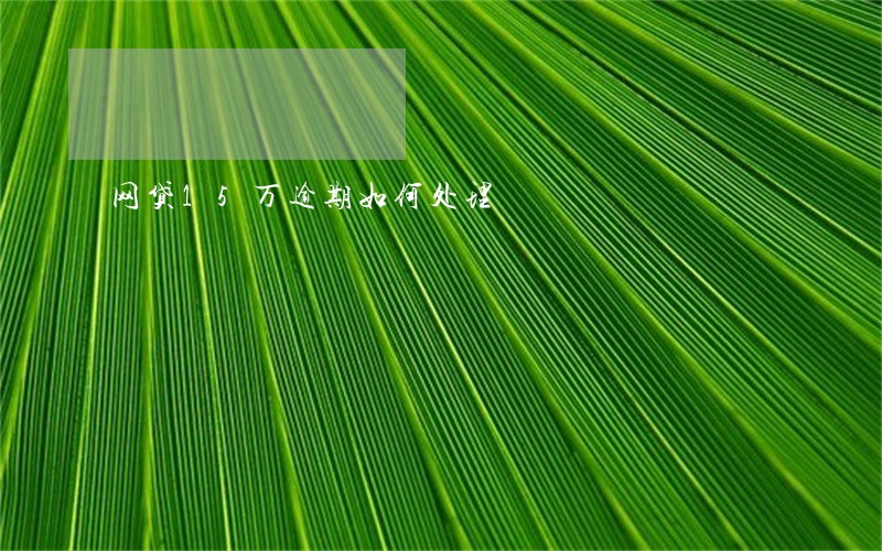 网贷15万逾期如何处理 网贷15万逾期如何处理