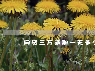 网贷三万逾期一天多少 网贷三万逾期一天多少
