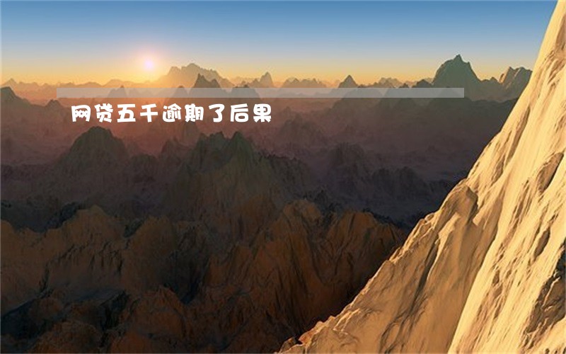 网贷五千逾期了后果 网贷五千逾期了后果