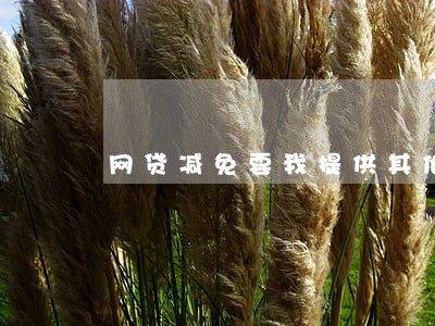 网贷减免要我提供其他逾期 网贷减免要我提供其他逾期