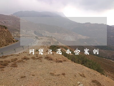 网贷只还本金案例 网贷只还本金案例