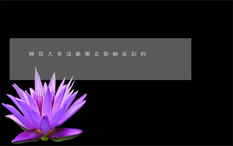 网贷太多没逾期会影响征信吗 网贷太多没逾期会影响征信吗