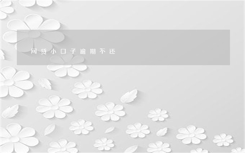 网贷小口子逾期不还 网贷小口子逾期不还