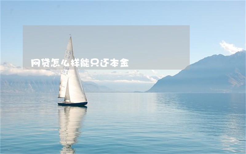 网贷怎么样能只还本金 网贷怎么样能只还本金