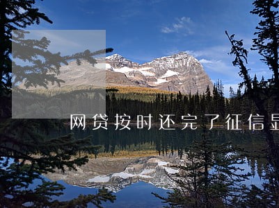 网贷按时还完了征信显示正在逾期 网贷按时还完了征信显示正在逾期