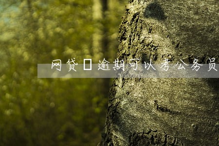网贷沒逾期可以考公务员吗 网贷沒逾期可以考公务员吗
