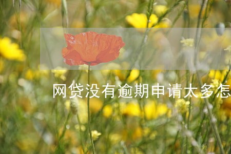 网贷没有逾期申请太多怎么处理 网贷没有逾期申请太多怎么处理