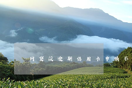 网贷没逾期信用卡申请不下来