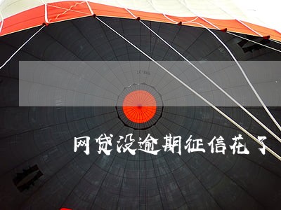 网贷没逾期征信花了 网贷没逾期征信花了