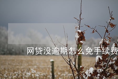 网贷没逾期怎么免手续费 网贷没逾期怎么免手续费