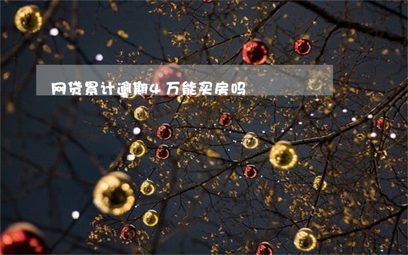 网贷累计逾期4万能买房吗 网贷累计逾期4万能买房吗