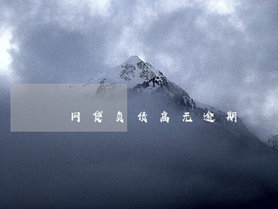 网贷负债高无逾期 网贷负债高无逾期