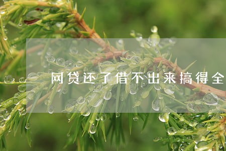 网贷还了借不出来搞得全面逾期 网贷还了借不出来搞得全面逾期
