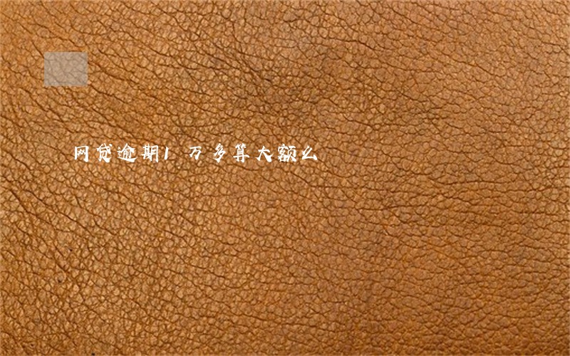网贷逾期1万多算大额么 网贷逾期1万多算大额么