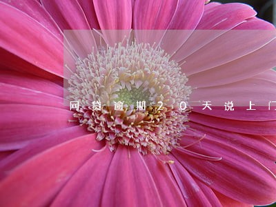 网贷逾期20天说上门 网贷逾期20天说上门