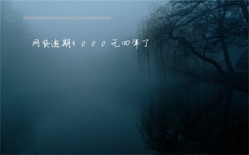 网贷逾期3000元四年了 网贷逾期3000元四年了